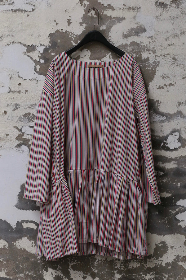UNISECON 25 Spring/Summer Short Asymmetrical Pleated Top USC-U11W40-FH Pink/Yellow U11W39